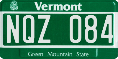 VT license plate NQZ084