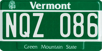 VT license plate NQZ086