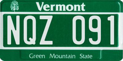 VT license plate NQZ091