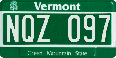 VT license plate NQZ097