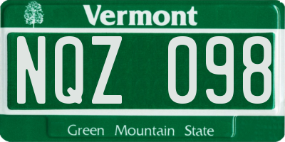VT license plate NQZ098