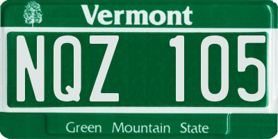 VT license plate NQZ105