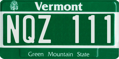 VT license plate NQZ111