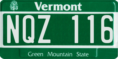 VT license plate NQZ116