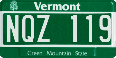 VT license plate NQZ119