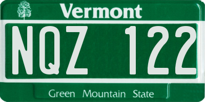 VT license plate NQZ122