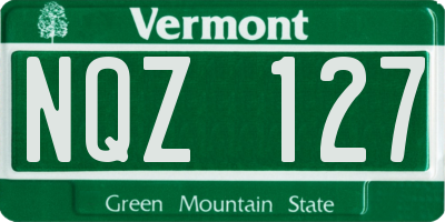 VT license plate NQZ127