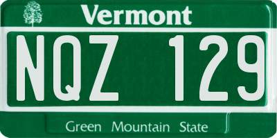 VT license plate NQZ129