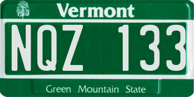VT license plate NQZ133