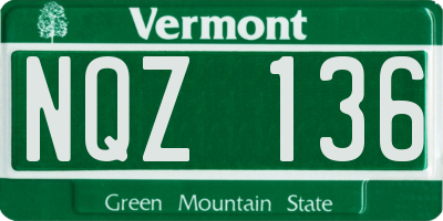 VT license plate NQZ136