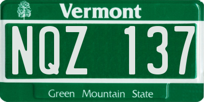 VT license plate NQZ137