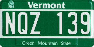 VT license plate NQZ139