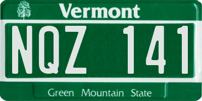 VT license plate NQZ141