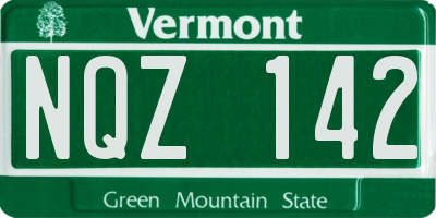 VT license plate NQZ142