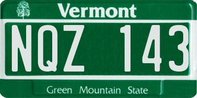 VT license plate NQZ143