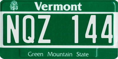 VT license plate NQZ144