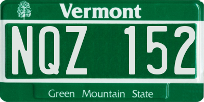 VT license plate NQZ152