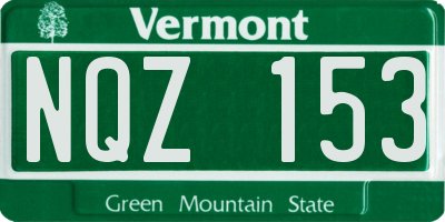 VT license plate NQZ153