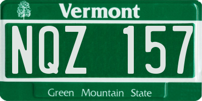 VT license plate NQZ157