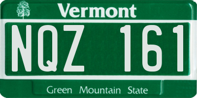VT license plate NQZ161