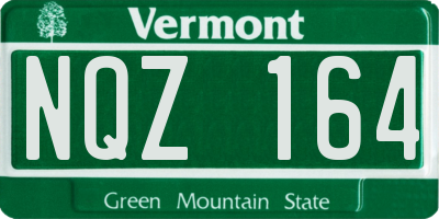VT license plate NQZ164