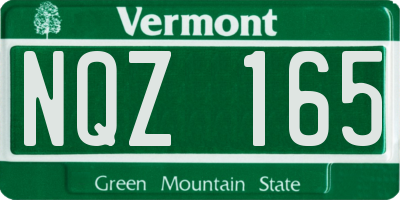 VT license plate NQZ165