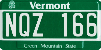 VT license plate NQZ166