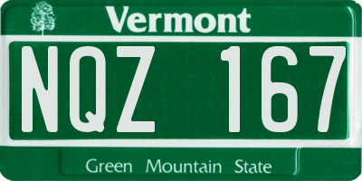 VT license plate NQZ167