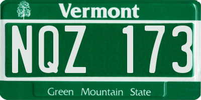 VT license plate NQZ173
