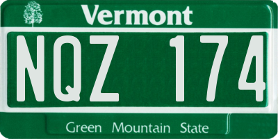 VT license plate NQZ174