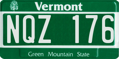 VT license plate NQZ176