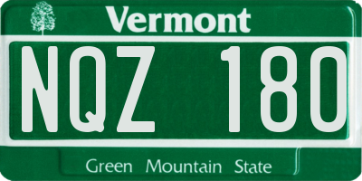 VT license plate NQZ180