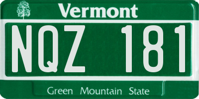 VT license plate NQZ181