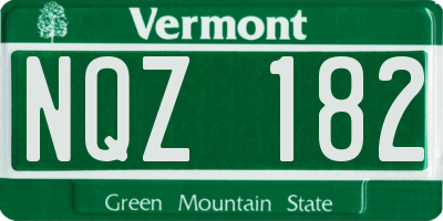 VT license plate NQZ182