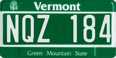 VT license plate NQZ184