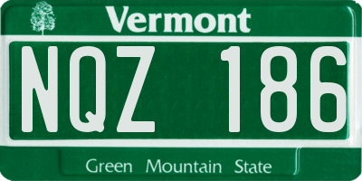VT license plate NQZ186
