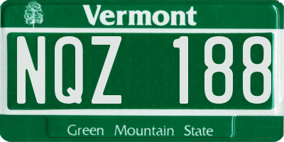 VT license plate NQZ188