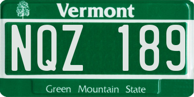 VT license plate NQZ189