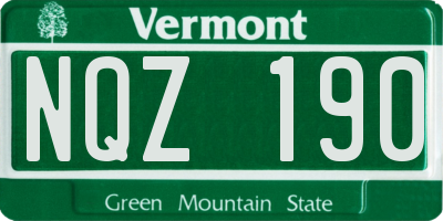 VT license plate NQZ190