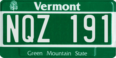 VT license plate NQZ191