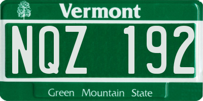 VT license plate NQZ192