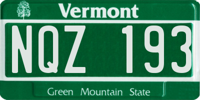VT license plate NQZ193