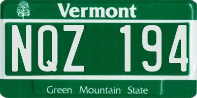 VT license plate NQZ194
