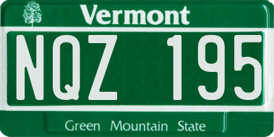 VT license plate NQZ195