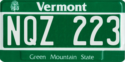 VT license plate NQZ223