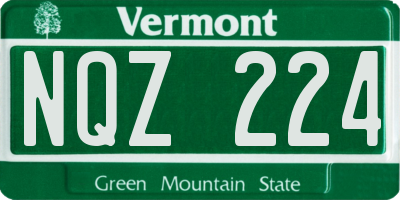VT license plate NQZ224