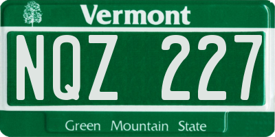 VT license plate NQZ227