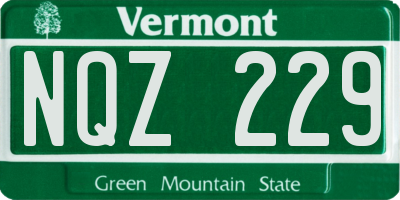 VT license plate NQZ229