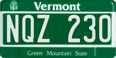 VT license plate NQZ230
