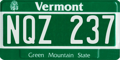 VT license plate NQZ237